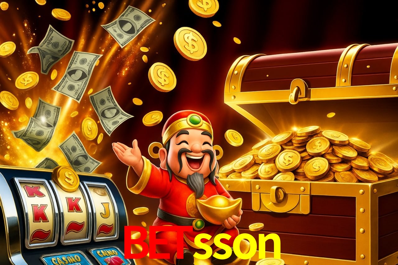 Una escena digital vívida inspirada en casino con betsson mostrado prominentemente, luces brillantes, fichas, cartas y acentos dorados.